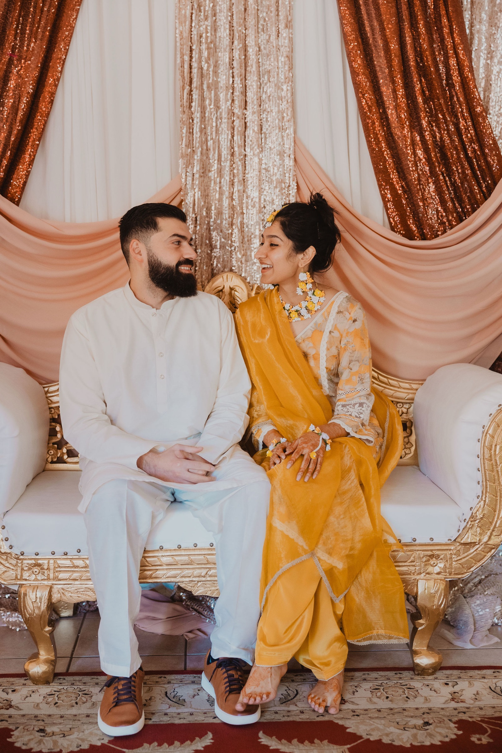 Backyard Mendhi Maiyan and Jaggo celebration photograph from Amrit and Yousef’s wedding celebration