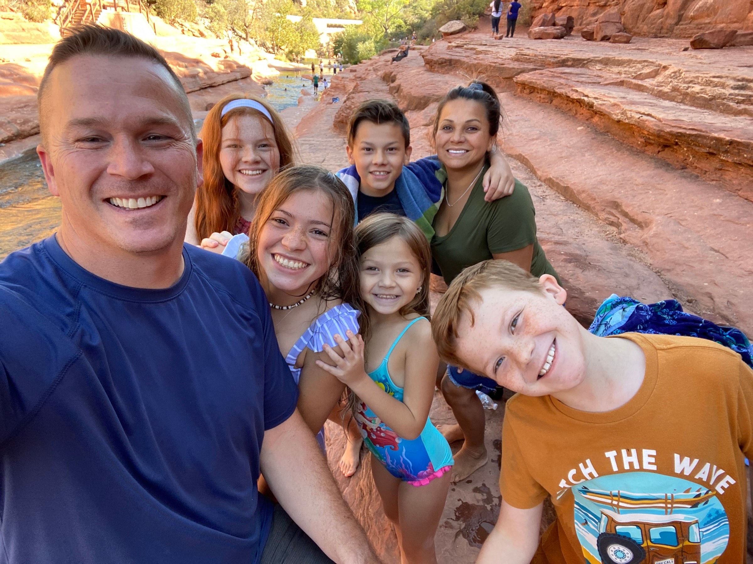 Trevor Dayley's family spending time together at Slide Rock