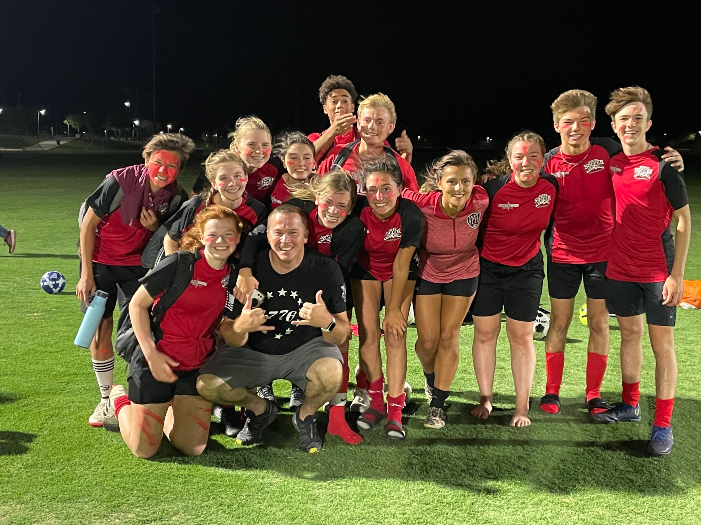 Trevor Dayley coaching a youth soccer team