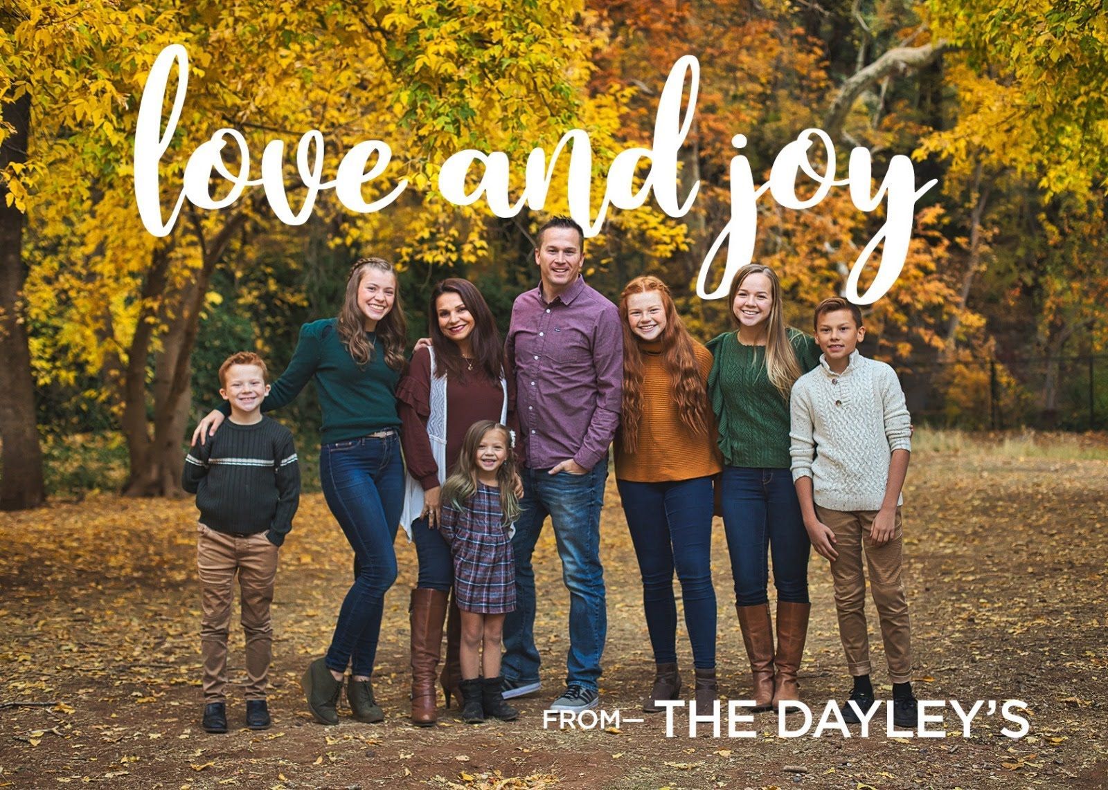 Family photographed together outdoors