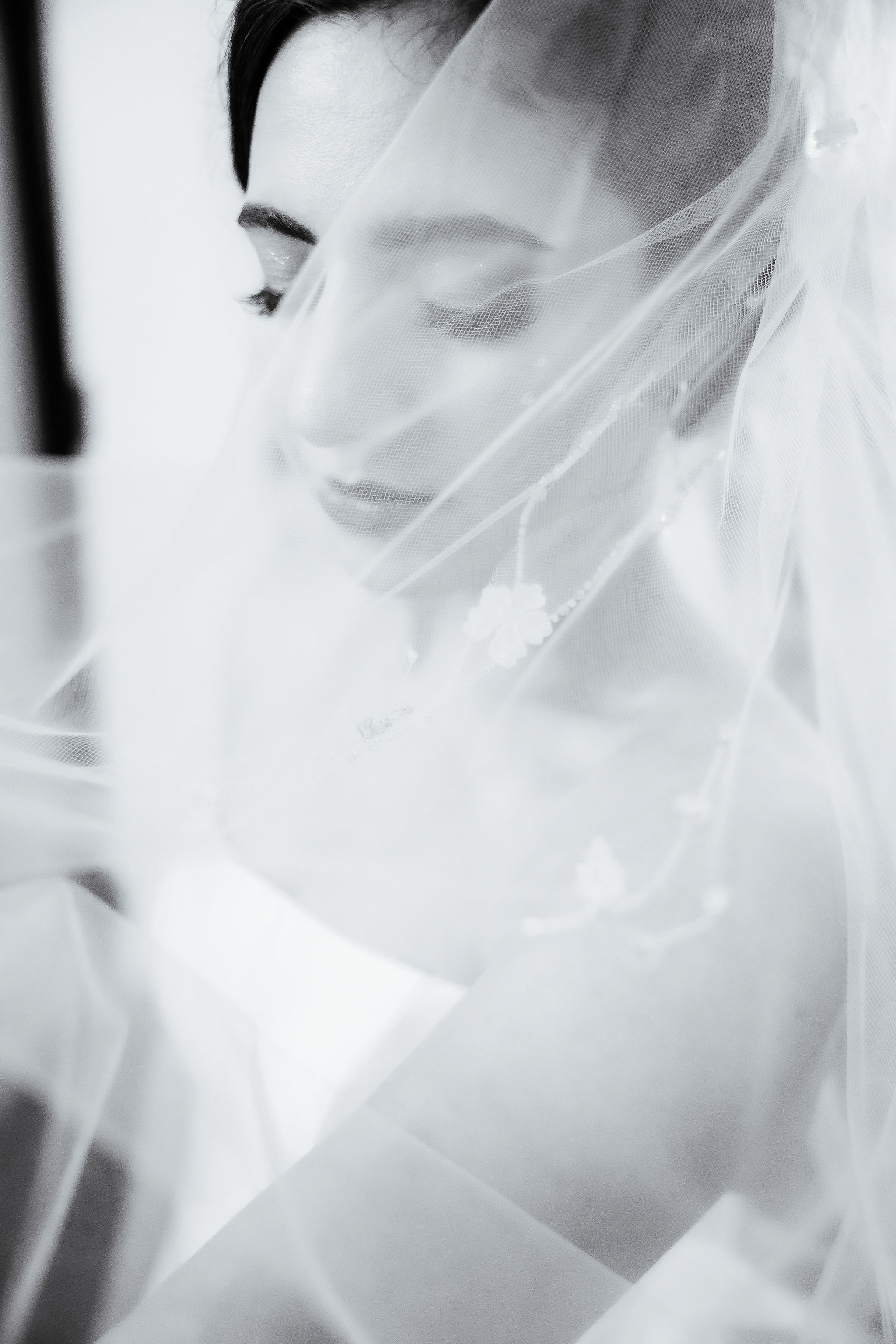 Black and white ceremony moment at The Croft