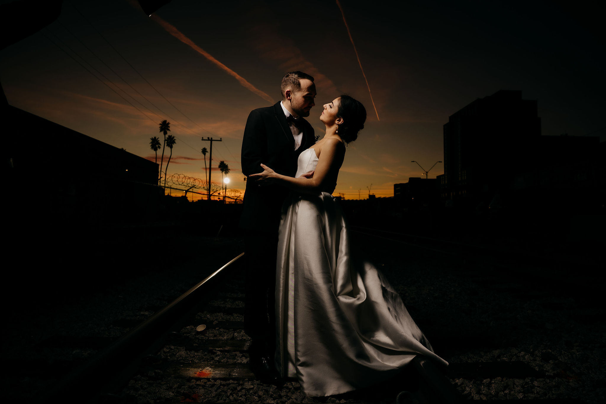 Alexa and Jerome entering their reception at The Croft