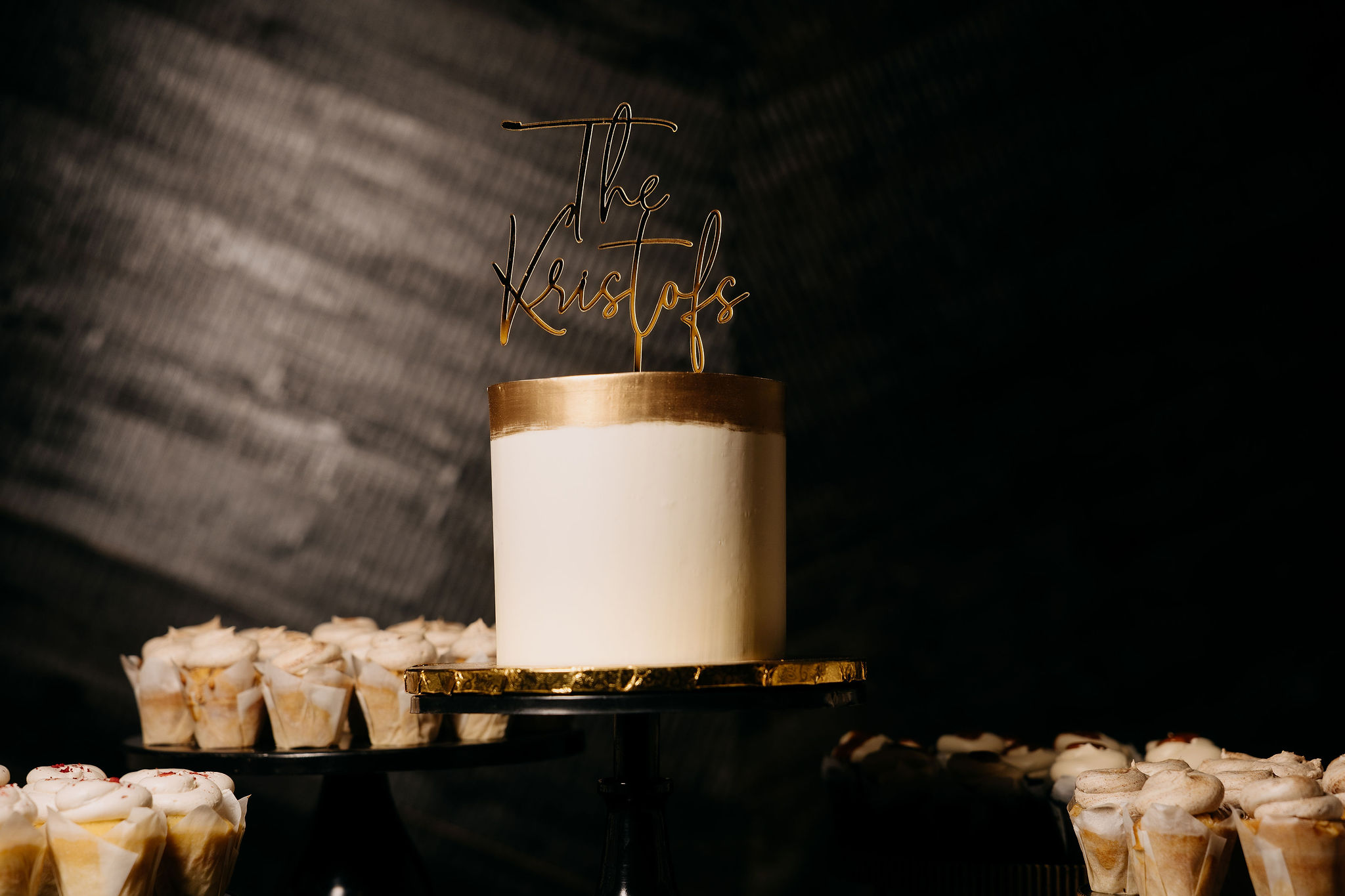 Wedding cake and dessert display at The Croft