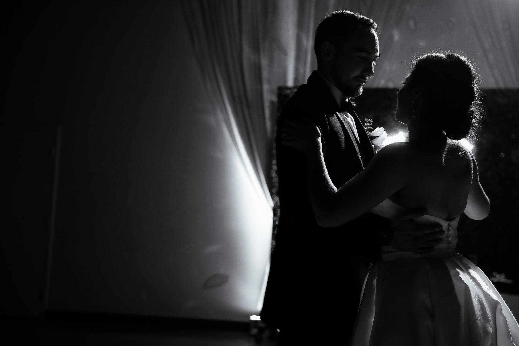 Black and white reception dance floor moment