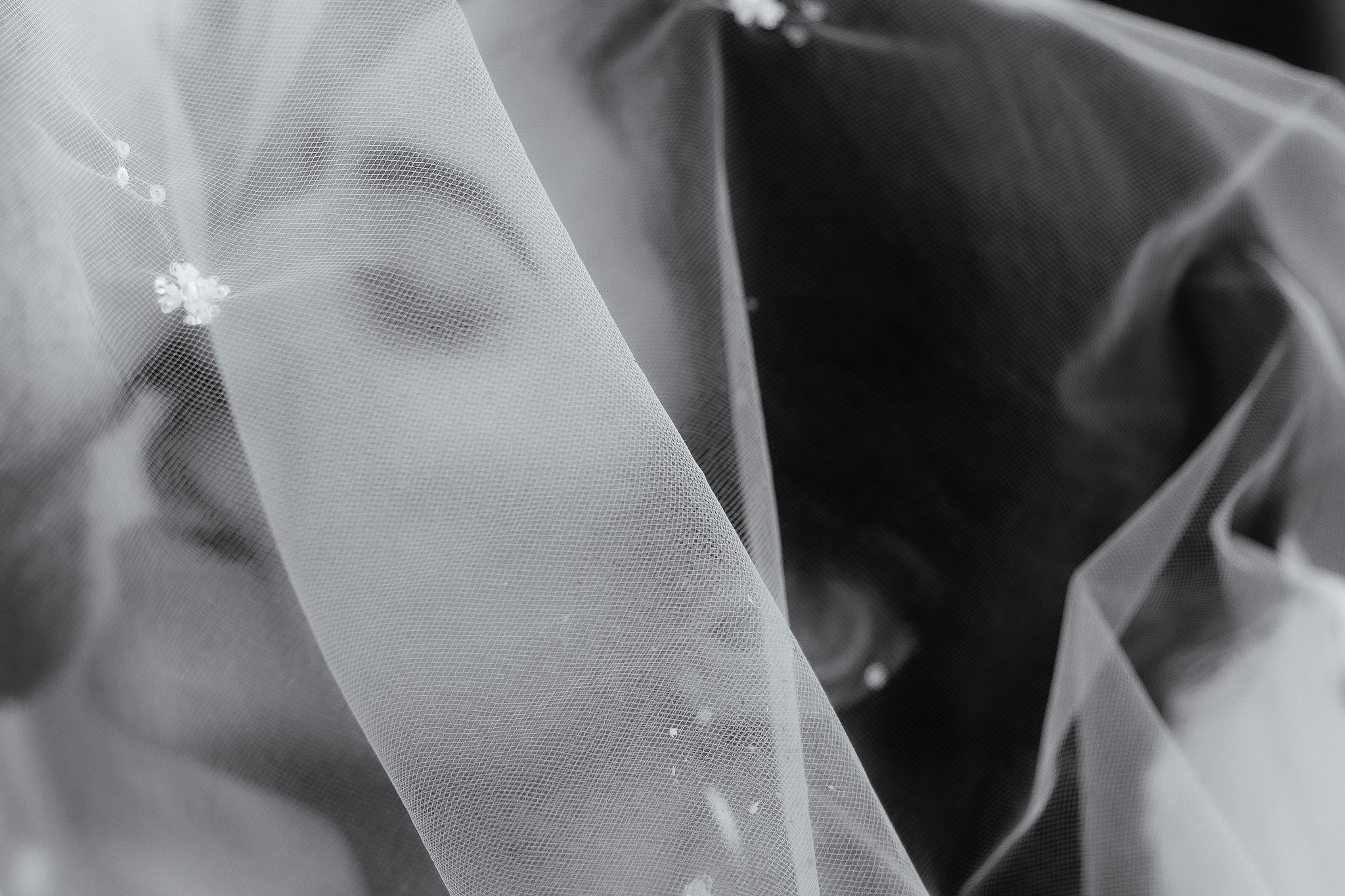 Alexa and Jerome in a black and white downtown Phoenix wedding portrait