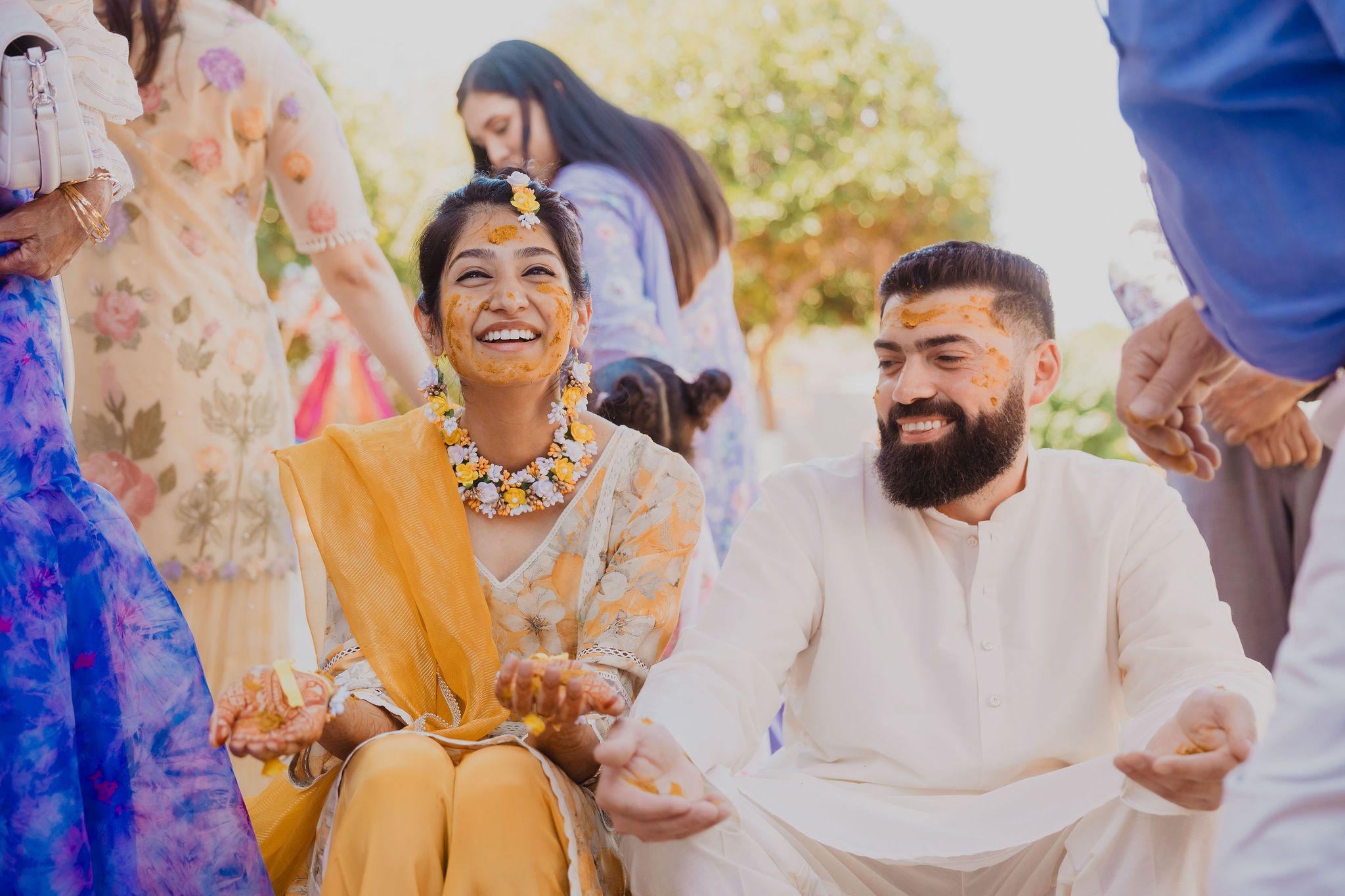 Backyard Mendhi Maiyan and Jaggo celebration photograph from Amrit and Yousef’s wedding celebration