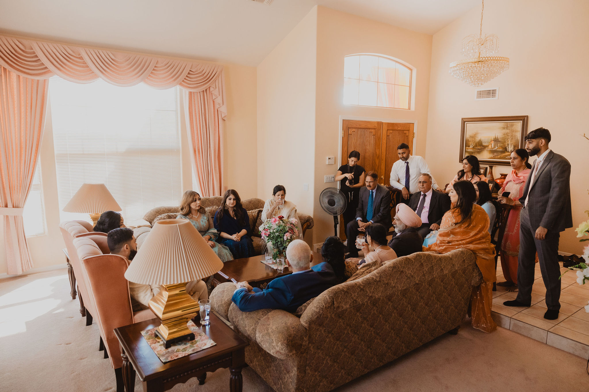 Indoor portraits and post-ceremony family moments photograph from Amrit and Yousef’s wedding celebration
