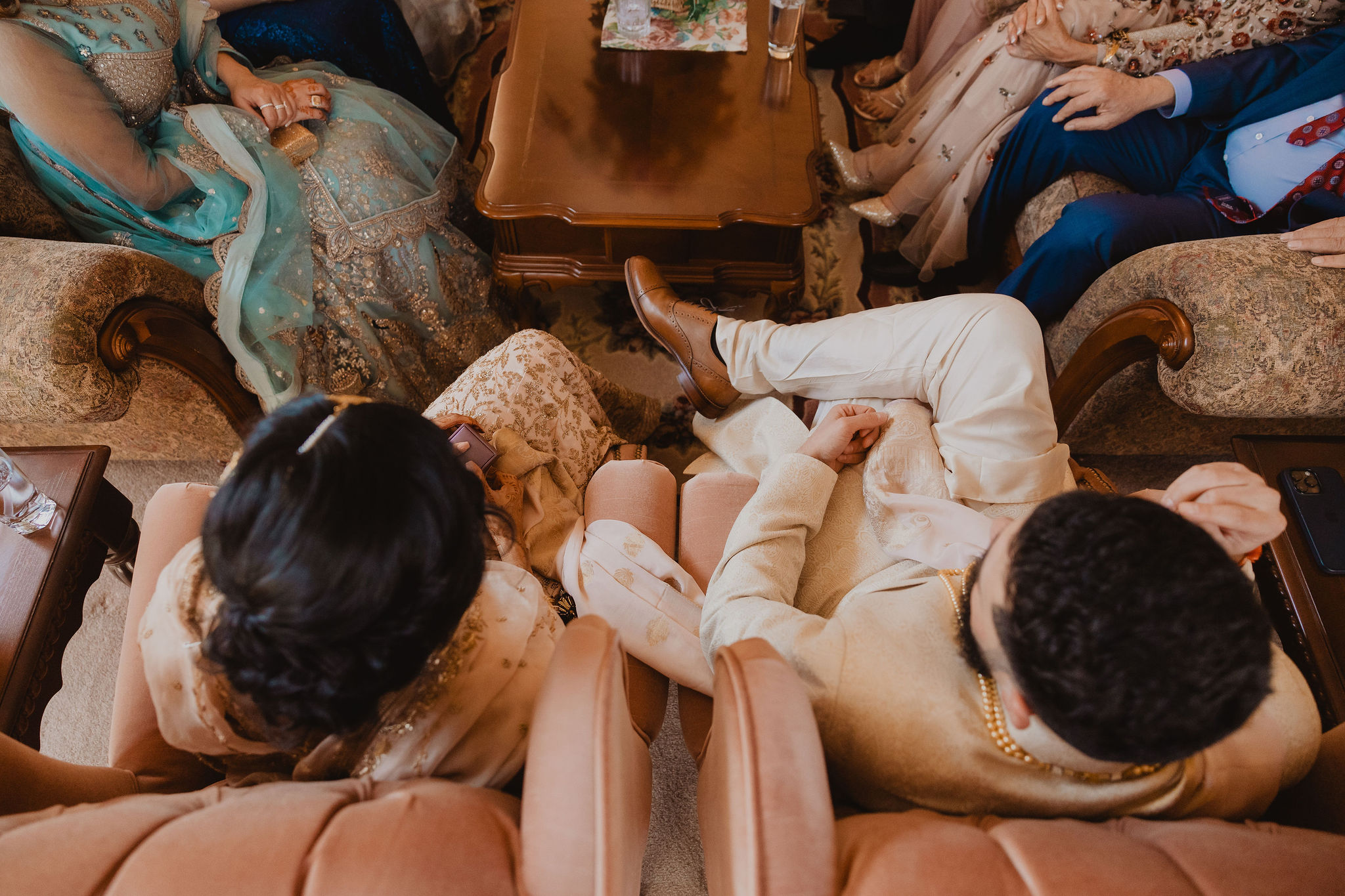Indoor portraits and post-ceremony family moments photograph from Amrit and Yousef’s wedding celebration