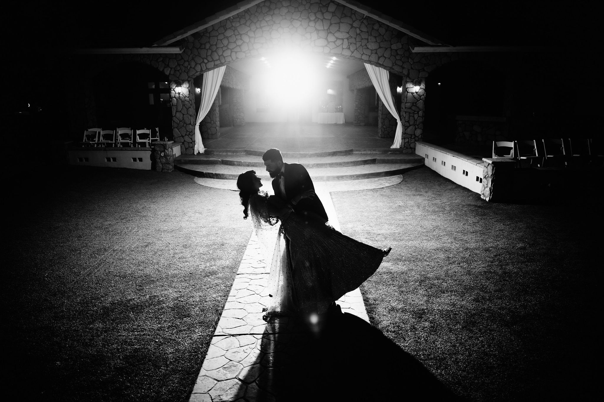 Evening portraits and reception dance floor photograph from Amrit and Yousef’s wedding celebration