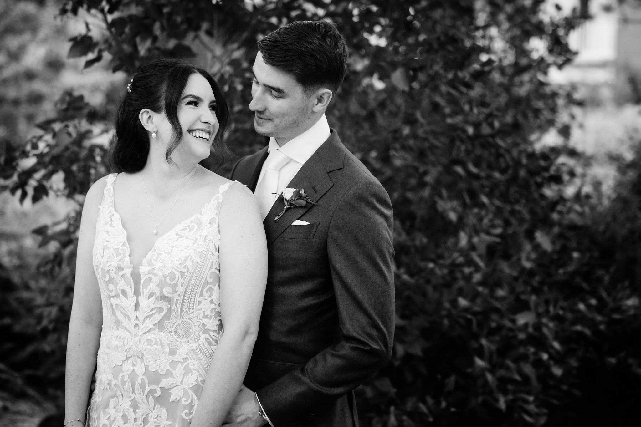 Black and white portrait of Brittney and Trevor