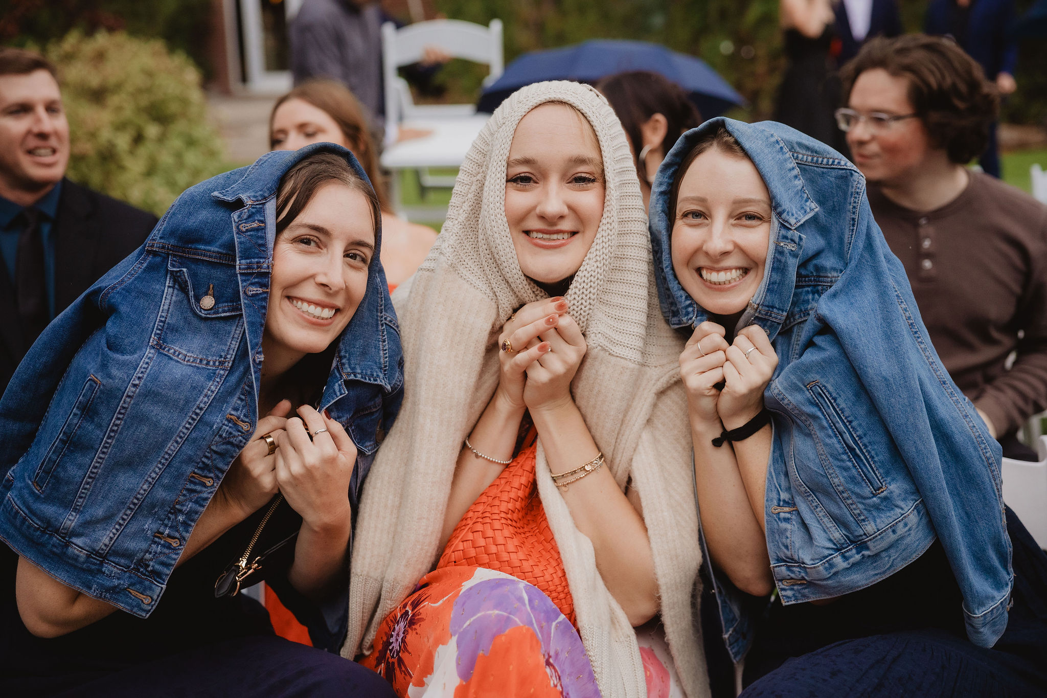 Guests wrapped in jackets during the cool Flagstaff weather