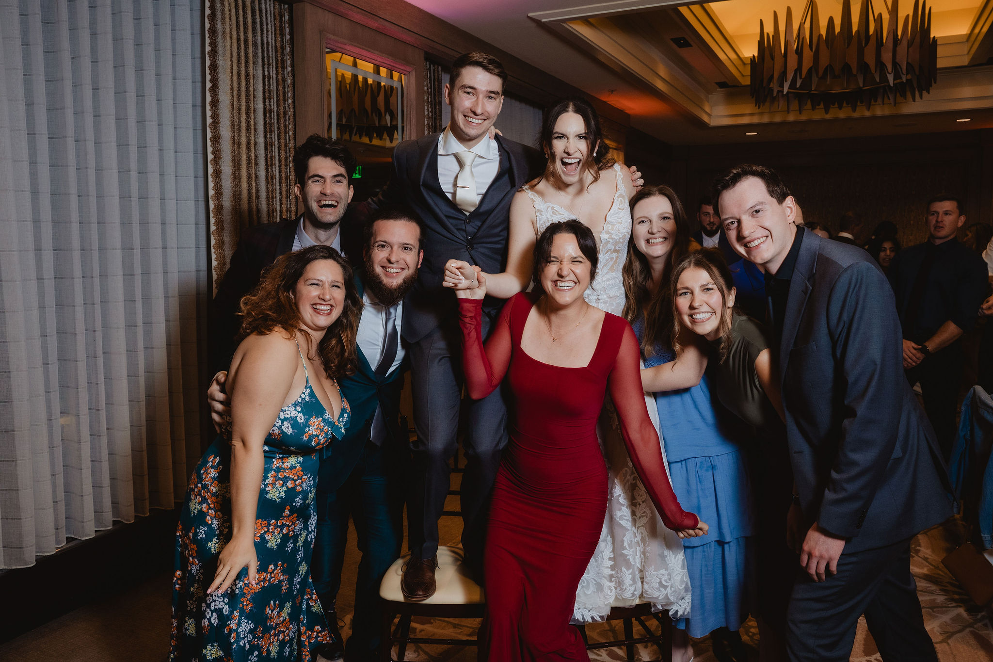 Brittney and Trevor with another reception table group