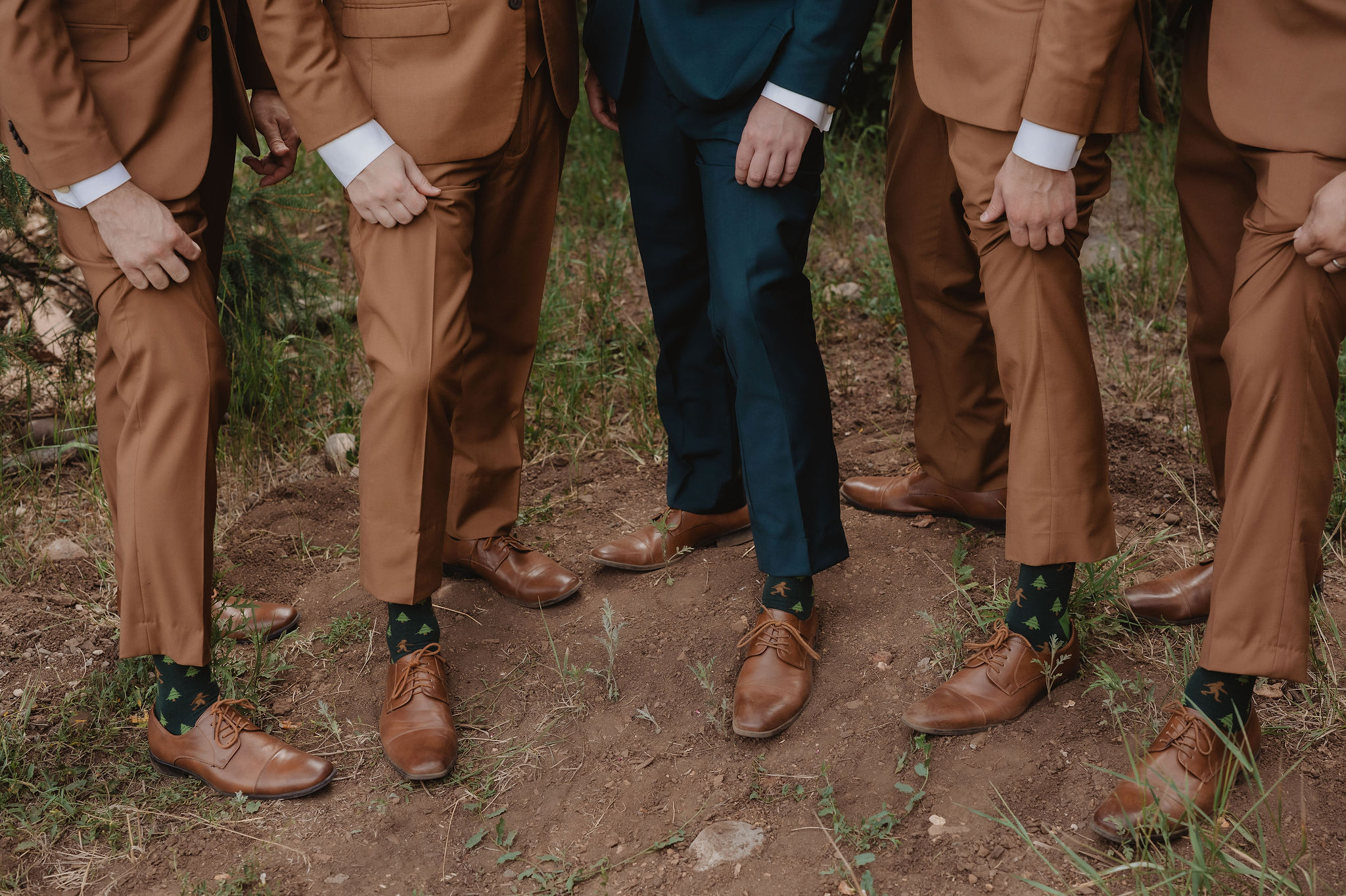 Boot and wedding detail photo in the woods