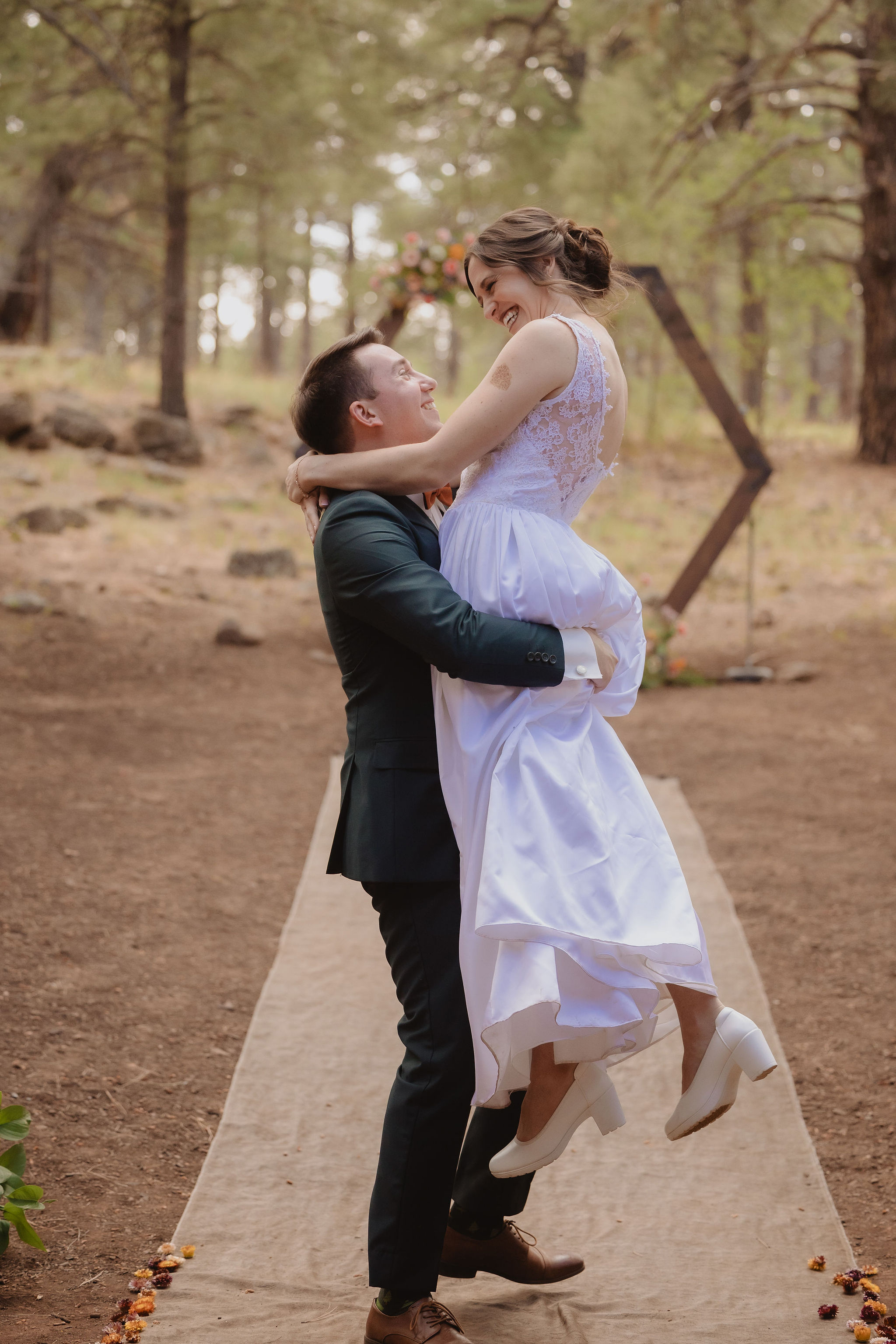 Kellie and Jake celebrating after the ceremony