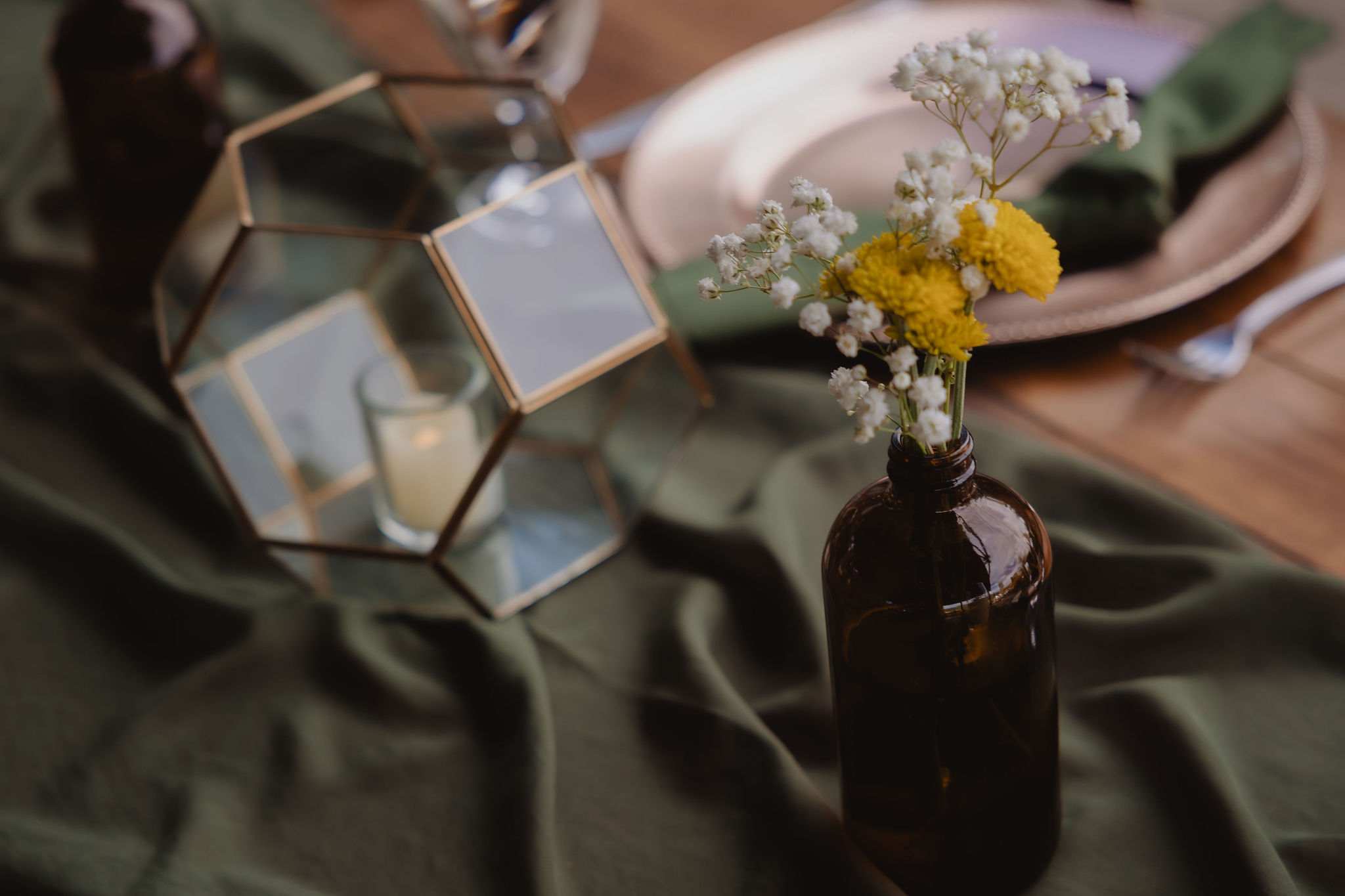 Reflective wedding detail from Kellie and Jake’s reception