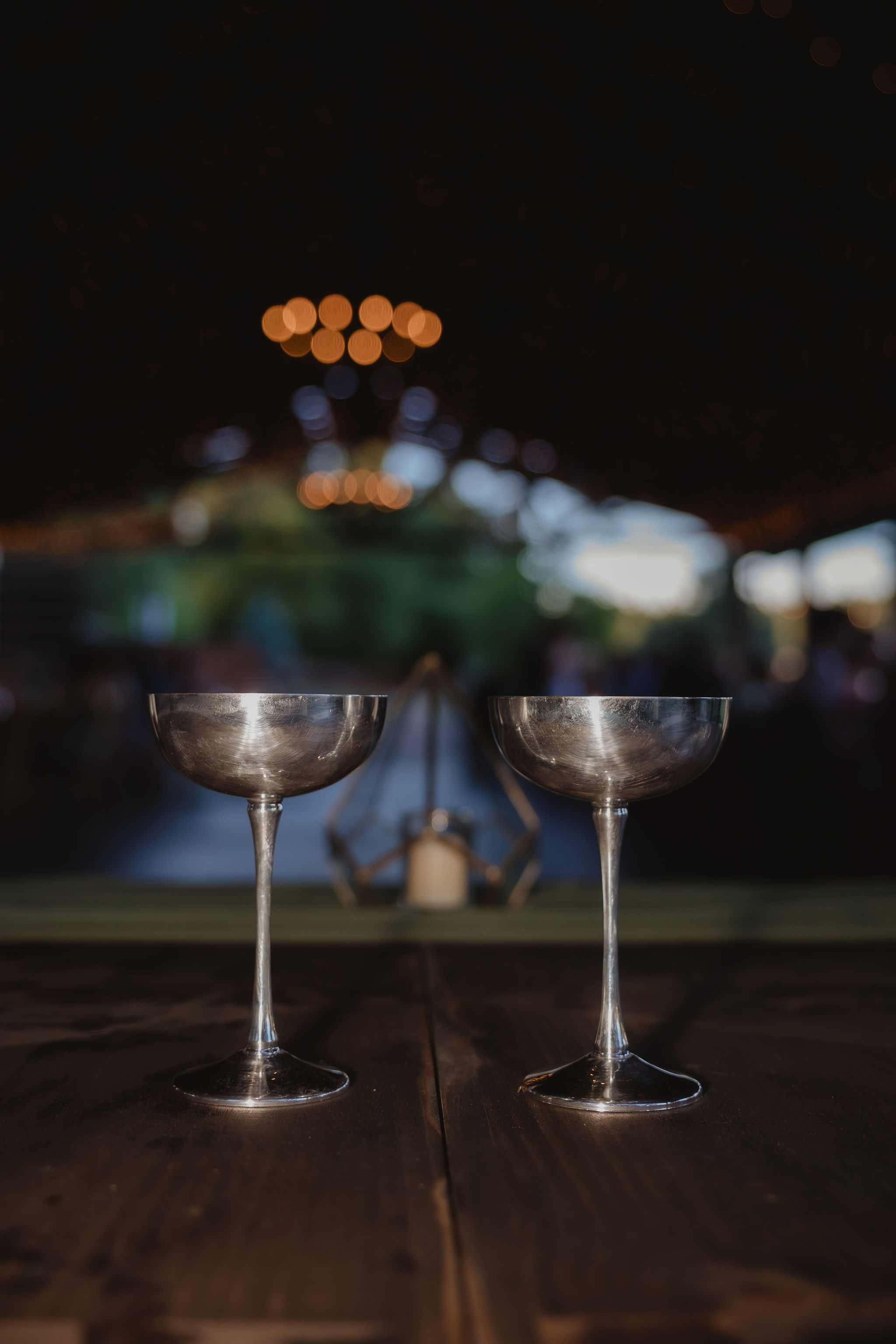 Evening reception details at Aldea in the Woods