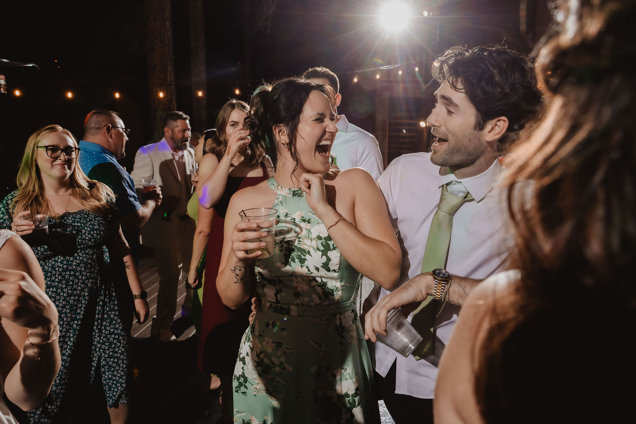 Friends and family celebrating on the dance floor